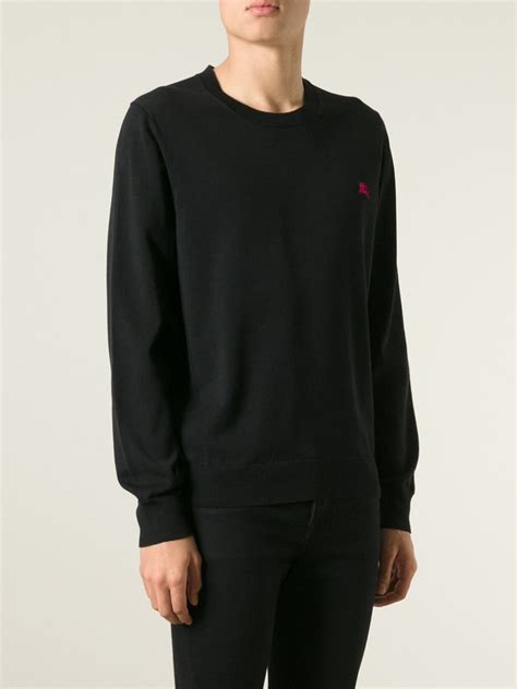 burberry black jumper|Burberry crewneck sweater.